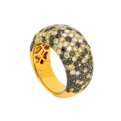 LADIES 18K YELLOW GOLD HAND RING WITH 4.23 CT DIAMONDS