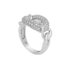 LADIES 18K WHITE GOLD HAND RING WITH 0.80 CT DIAMONDS