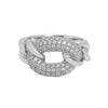 LADIES 18K WHITE GOLD HAND RING WITH 0.80 CT DIAMONDS