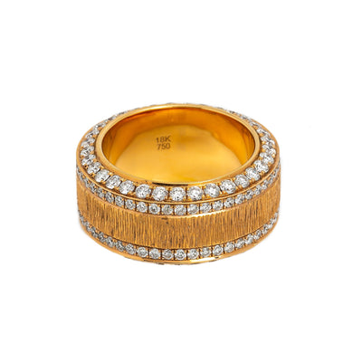 LADIES 18K YELLOW GOLD HAND RING WITH 2.62 CT DIAMONDS