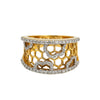 LADIES 18K YELLOW GOLD HAND RING WITH 0.59 CT DIAMONDS