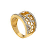 LADIES 18K YELLOW GOLD HAND RING WITH 0.59 CT DIAMONDS