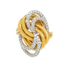 LADIES 18K YELLOW GOLD HAND RING WITH 0.60 CT DIAMONDS