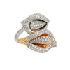 LADIES 18K YELLOW AND WHITE GOLD HAND RING WITH 1.26 CT DIAMONDS