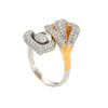 LADIES 18K YELLOW AND WHITE GOLD HAND RING WITH 1.26 CT DIAMONDS