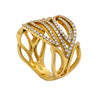 LADIES 18K YELLOW GOLD HAND RING WITH 0.73 CT DIAMONDS