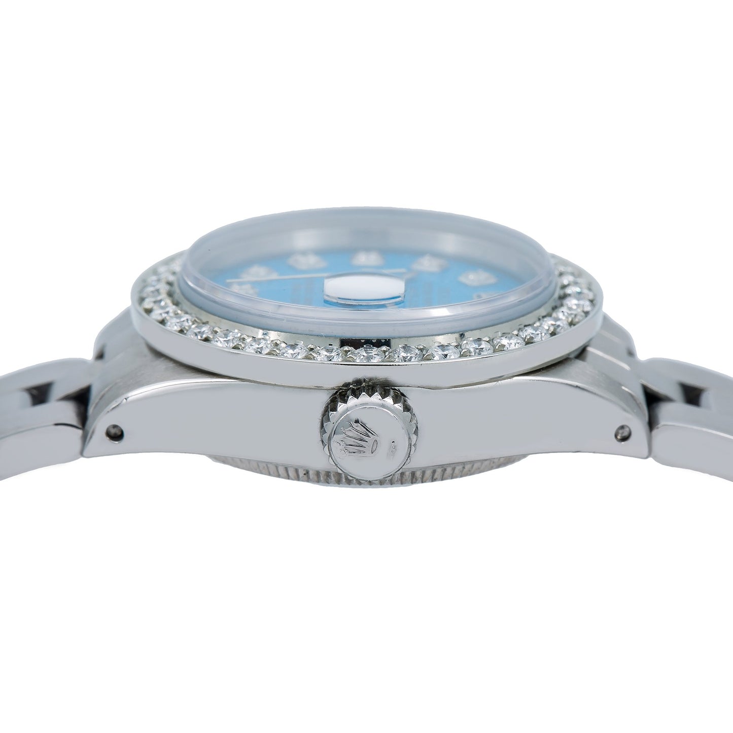 Rolex Datejust Diamond Watch, 6916 26mm, Blue Diamond Dial With 0.90 CT Diamonds