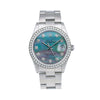 Rolex Oyster Perpetual Diamond Watch, Date 15000 34mm, Mother of Pearl Diamond Dial With 1.15 CT Diamonds