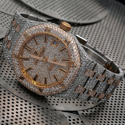 Audemars Piguet Royal Oak Self Winding 15450SR.OO.1256SR.01 37MM Champagne Diamond Dial With 22.75 CT Diamonds