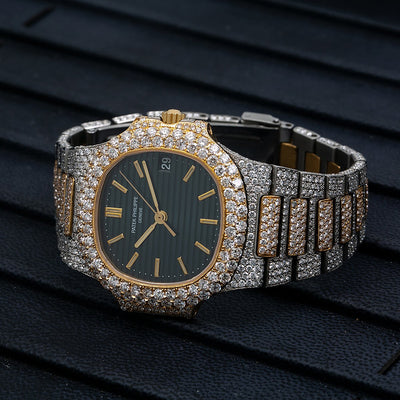 Patek Philippe Nautilus 3800 37MM Black Dial With 12.25 CT Diamonds