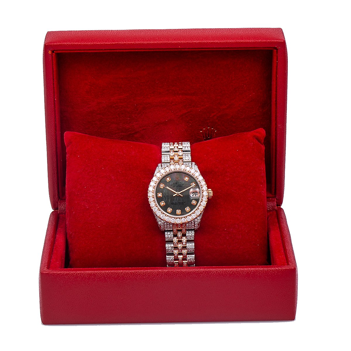 Rolex Datejust Diamond Watch, 178271 31mm, Black Diamond Dial With 9.65 CT Diamonds