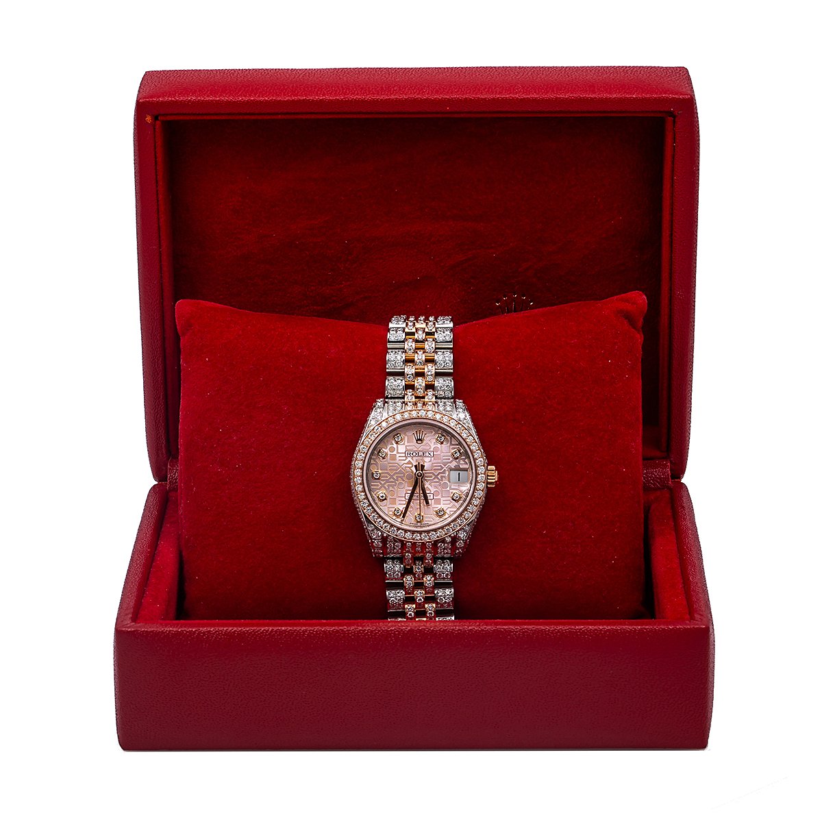 Rolex Datejust Diamond Watch, 178271 31mm, Pink Diamond Dial With 7.25 CT Diamonds