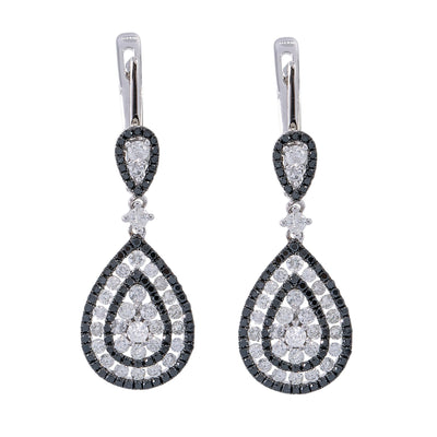 14K White Gold Ladies Earrings With Diamonds