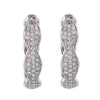 14K White Gold Ladies Earrings With Diamonds