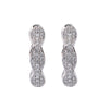 14K White Gold Ladies Hoop Earrings Pave Set With 0.95 CT Diamonds