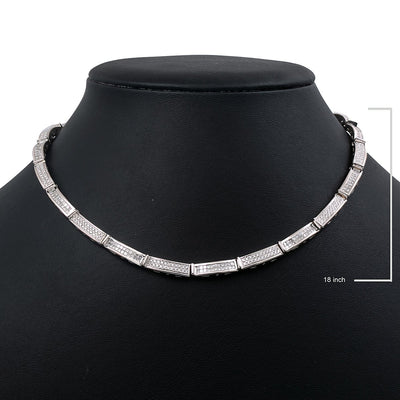 14K White Gold 18" Women's Necklace With 4.90 CT Diamonds