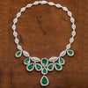 Fancy 18K White Gold 20" Emerald Prong Set Women's Necklace With 27.10 CT Diamonds