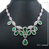 Fancy 18K White Gold 20" Emerald Prong Set Women's Necklace With 27.10 CT Diamonds