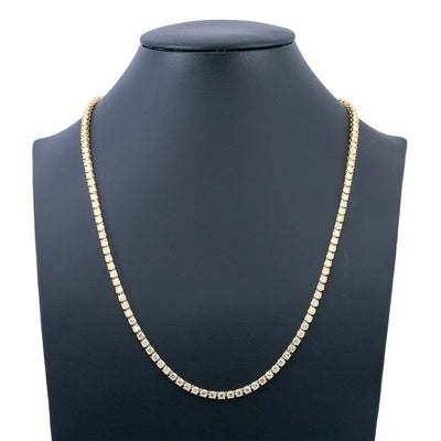 14K Yellow Gold Men's Tennis Chain With 17.25 CT Diamonds