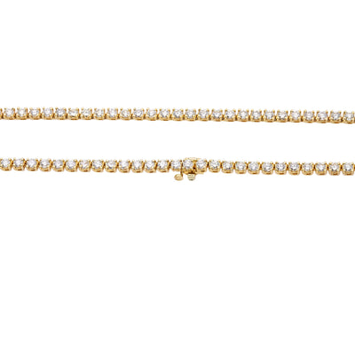 14K Yellow Gold Men's Tennis Chain With 17.25 CT Diamonds