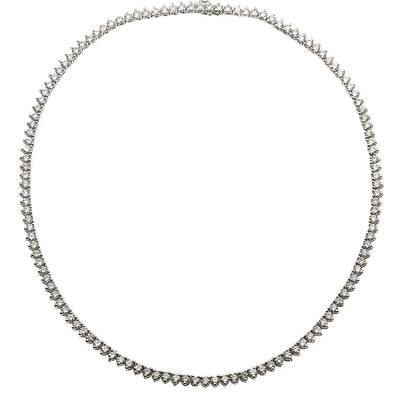 14K White Gold 16" Women's Necklace With 10.70 CT Diamonds