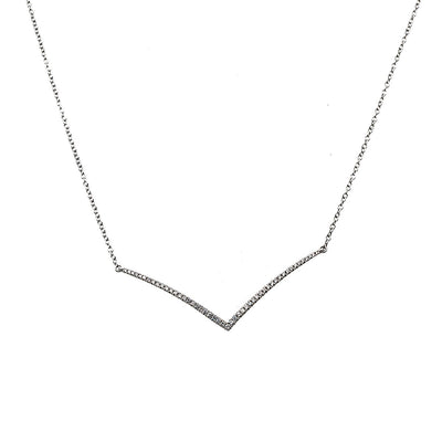 18K White Gold DDN1005 17" Women's Necklace With 0.45 CT Diamonds