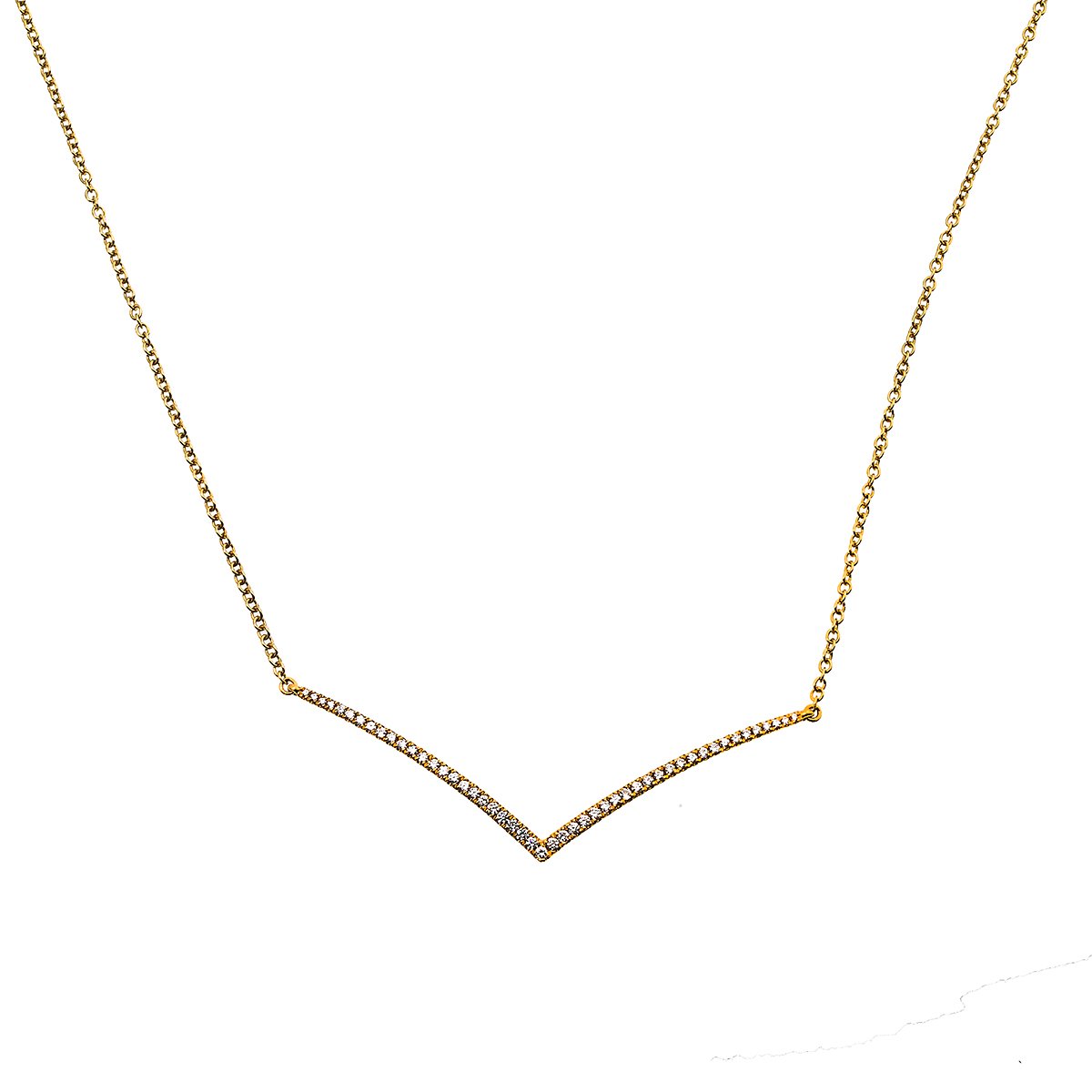18K Rose Gold 17" Women's Necklace With 0.45 CT Diamonds