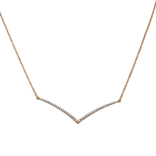 18K Yellow Gold DDN1005 17" Women's Necklace With 0.45 CT Diamonds