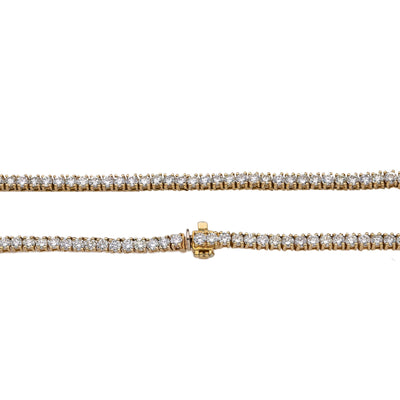 14K Yellow Gold Men's Tennis Chain With 21.57 CT Diamonds