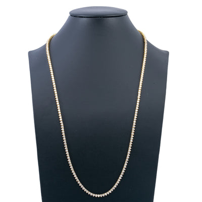 14K Yellow Gold Men's Tennis Chain With 12.05 CT Diamonds