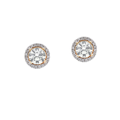 18K Rose Gold NE2775 Women's Earrings With 0.19 CT Diamonds