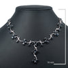 18K White Gold 18" Women's Necklace With Sapphire & Round Diamonds