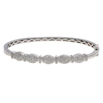 14K White Gold Women's Bracelet With 1.18 CT Diamonds Of Round Diamonds