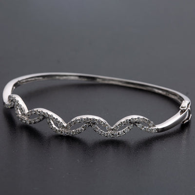 14K White Gold Women's Bracelet With 1.20 CT Diamonds