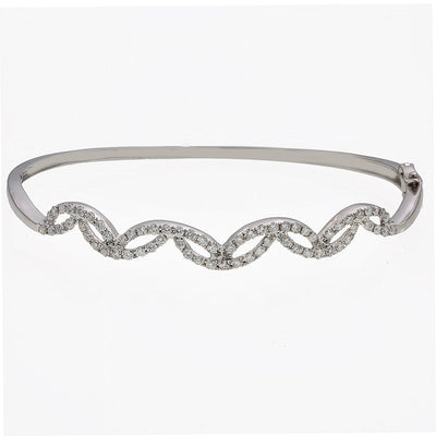 14K White Gold Women's Bracelet With 1.20 CT Diamonds