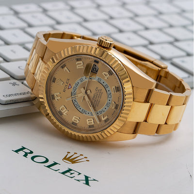 Rolex Sky-Dweller 326938 42MM Champagne Dial With Yellow Gold Oyster Bracelet