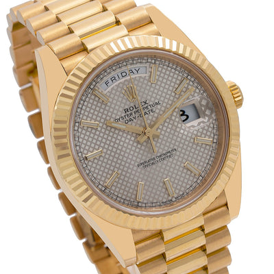 Rolex Day-Date 326938 40MM White Dial With Yellow Gold Bracelet