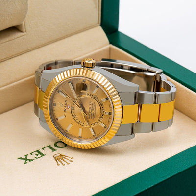 Rolex Sky-Dweller 326933 42mm Champagne Dial With Two Tone Oyster Bracelet