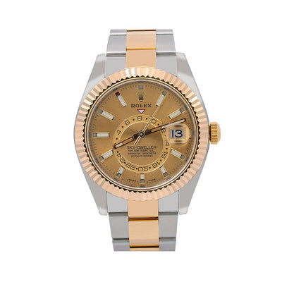 Rolex Sky-Dweller 326933 42mm Champagne Dial With Two Tone Oyster Bracelet