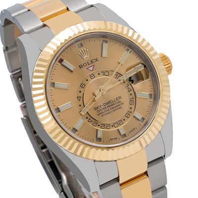 Rolex Sky-Dweller 326933 42mm Champagne Dial With Two Tone Oyster Bracelet