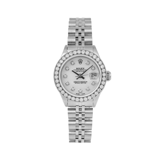 Rolex DateJust Diamond Watch, 6924 26mm, Silver Diamond Dial With 0.90 CT Diamonds