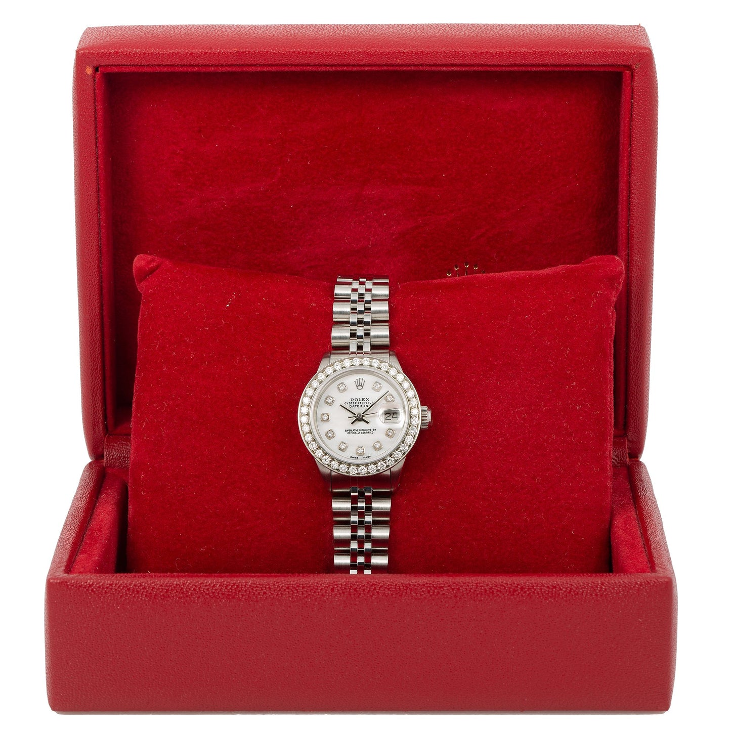 Rolex DateJust Diamond Watch, 6924 26mm, Silver Diamond Dial With 0.90 CT Diamonds
