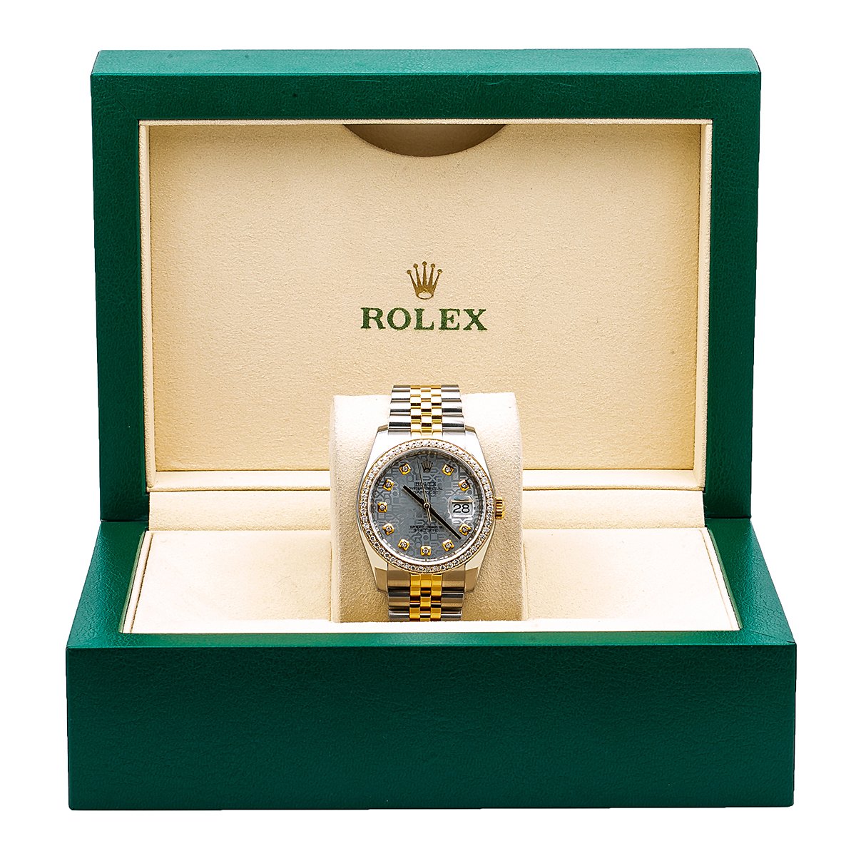 Rolex Datejust Diamond Watch, 116233 36mm, Silver Diamond Dial With 1.20 CT Diamonds