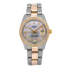 Rolex Oyster Perpetual Diamond Watch, Date 1500 34mm, Mother of Pearl Dial With 1.20 CT Diamonds