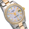 Rolex Oyster Perpetual Diamond Watch, Date 1500 34mm, Mother of Pearl Dial With 1.20 CT Diamonds