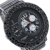 Johnny's PVD Stainless Steel Fancy Black Diamond Men Quartz Movement Watch 57 MM