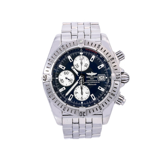 Breitling Chronomat Evolution A13356 44MM Black Dial With Stainless Steel Bracelet