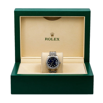 Rolex Datejust Diamond Watch, 178240 31mm, Blue Diamond Dial With 1.25 CT Diamonds