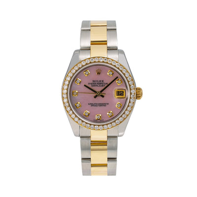 Rolex Datejust Diamond Watch, 178273 31mm, Pink Diamond Dial With 1.05 CT Diamonds