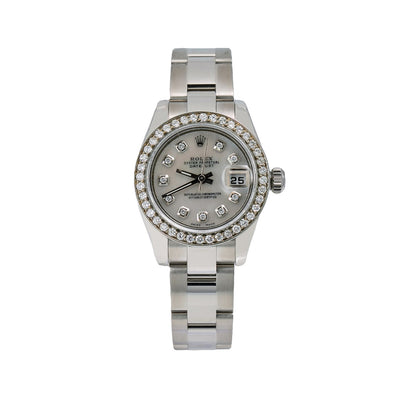 Rolex Datejust Diamond Watch, 179160 26mm, Silver Diamond Dial With 0.90 CT Diamonds